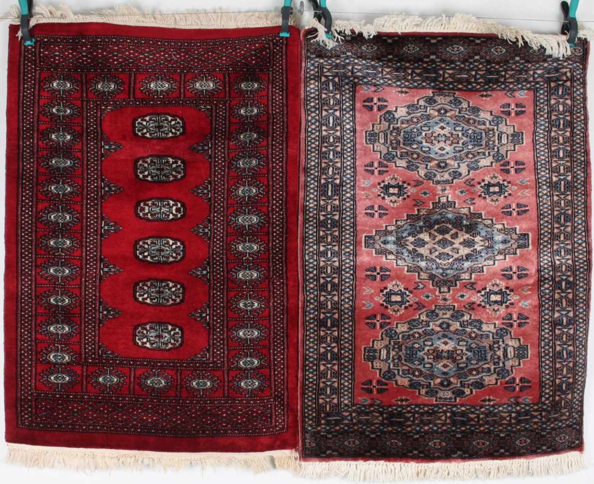 2 Teppiche Kaukasus, handgeknüpfter Teppich, Wolle, 116x79cm / 114x79cm, 6-700.000 Konten pro qm.,