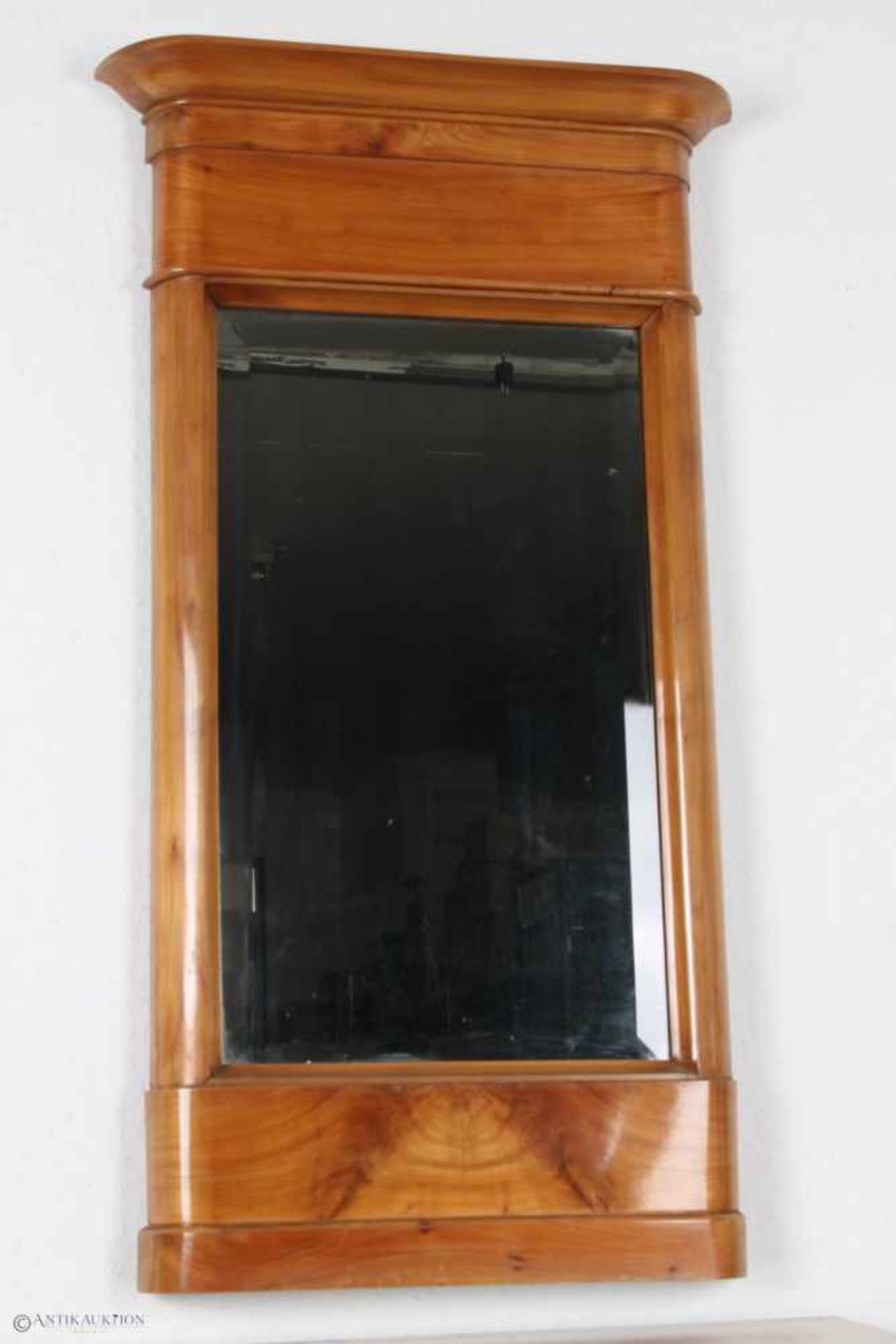 Biedermeier Garderobe mit Spiegel, 19. Jahrhundert, 2-teilig,Kirschbaum, Garderobenschrank mit - Bild 2 aus 4