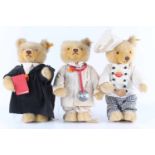 Steiff - 3 große Beruf Teddybären Anwalt, Koch und Arzt, Höhe 35 cm, alle Bären mit Brummstimme,