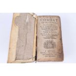 Buch von 1663, Le Combat Spirituel von R.P.D. Laurent Scupoli, H 11,5 cm x B 6 cm, mit Gbr, Abr.,