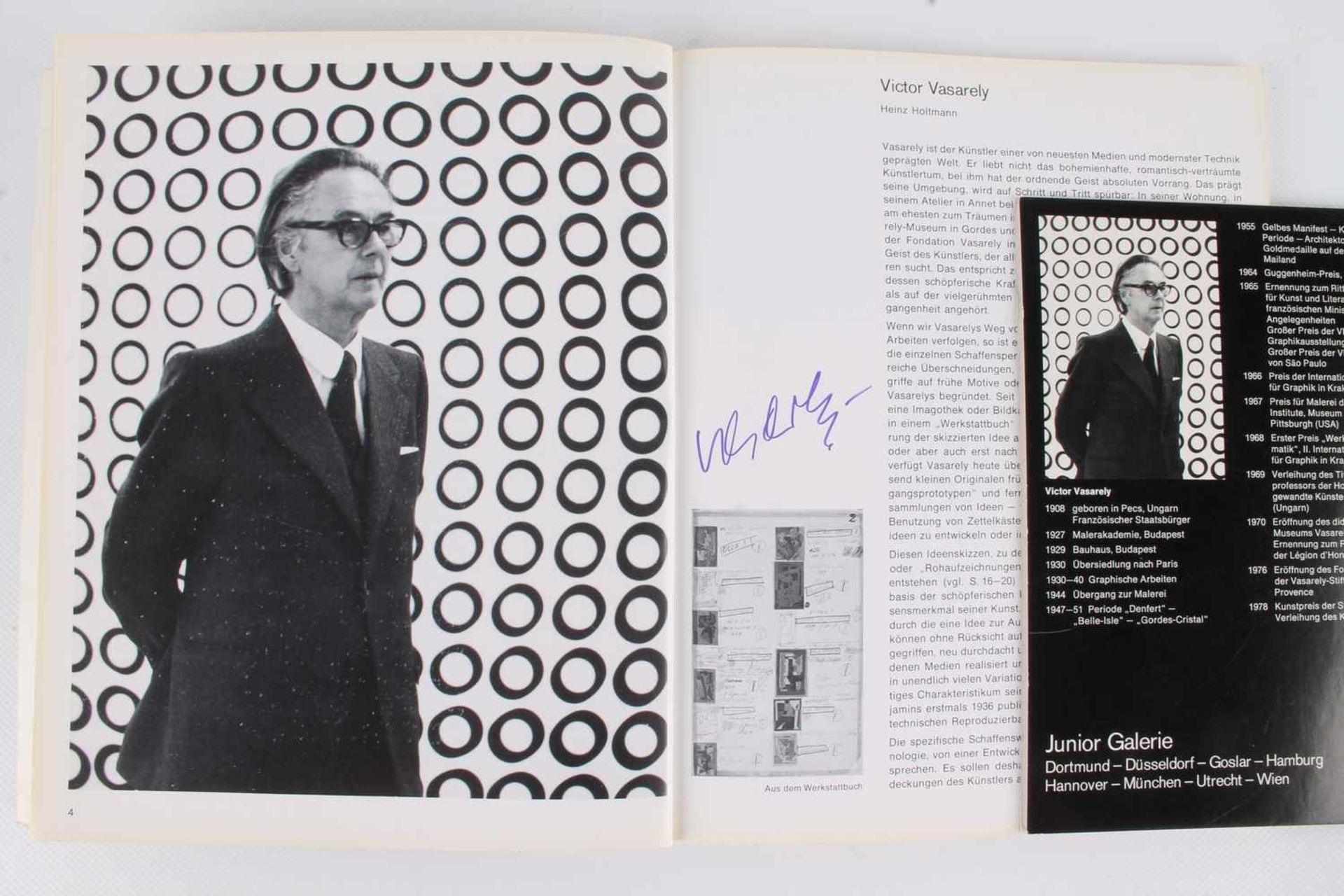 Victor VASARELY (1906-1997) - handsignierte Einladung zu Vernissage September 1978, handsignierte