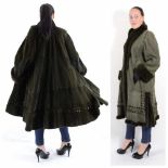 Grüner Samtnerz, hochwertig, von Liska Wien, Nerzmantel, Pelzmantel, Gr.48Green shoren mink fur