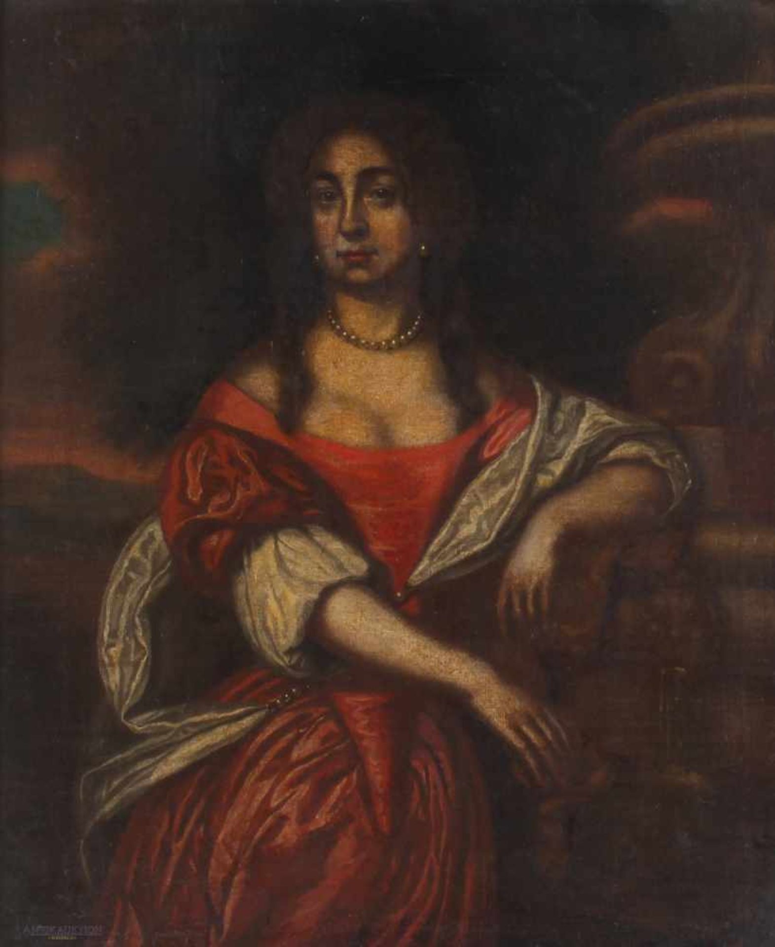 Altmeister des 18. Jahrhunderts, Portrait einer schönen Frau in Tracht, Öl/Leinwand, Frauenportrait,