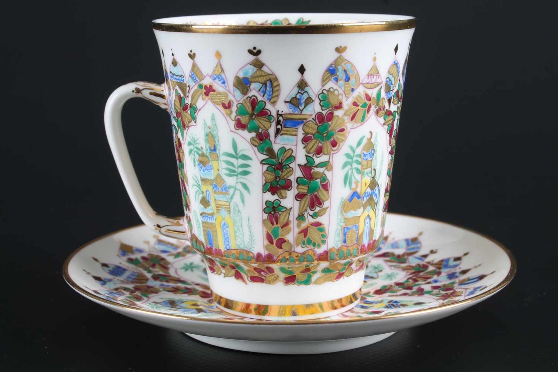 Alexei Vorobyovsky - Lomonosov Imperial - Prunktasse, Russland,russische Porzellan Prunktasse mit - Bild 4 aus 8