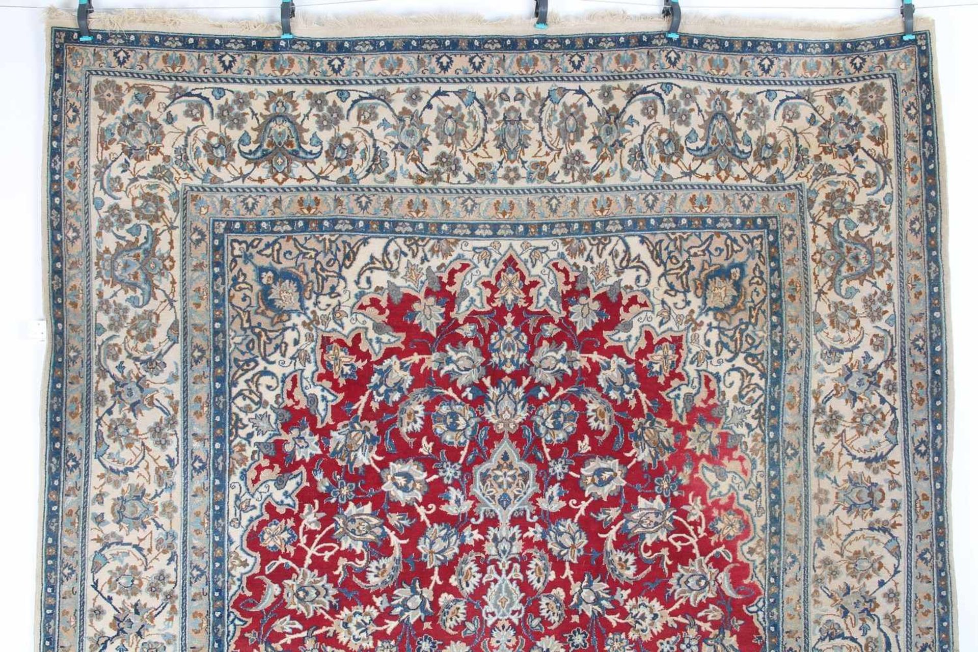 Großer Nain Teppich, Iran Wolle mit Seide,handgeknüpfter Teppich, Wolle mit Seide, 327 cm x 207 - Bild 2 aus 6