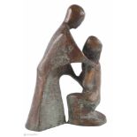 Moderne Bronze Figurenpaar, signiert wohl Henri König, Bronzefigur, am Rand signiert wohl Herni