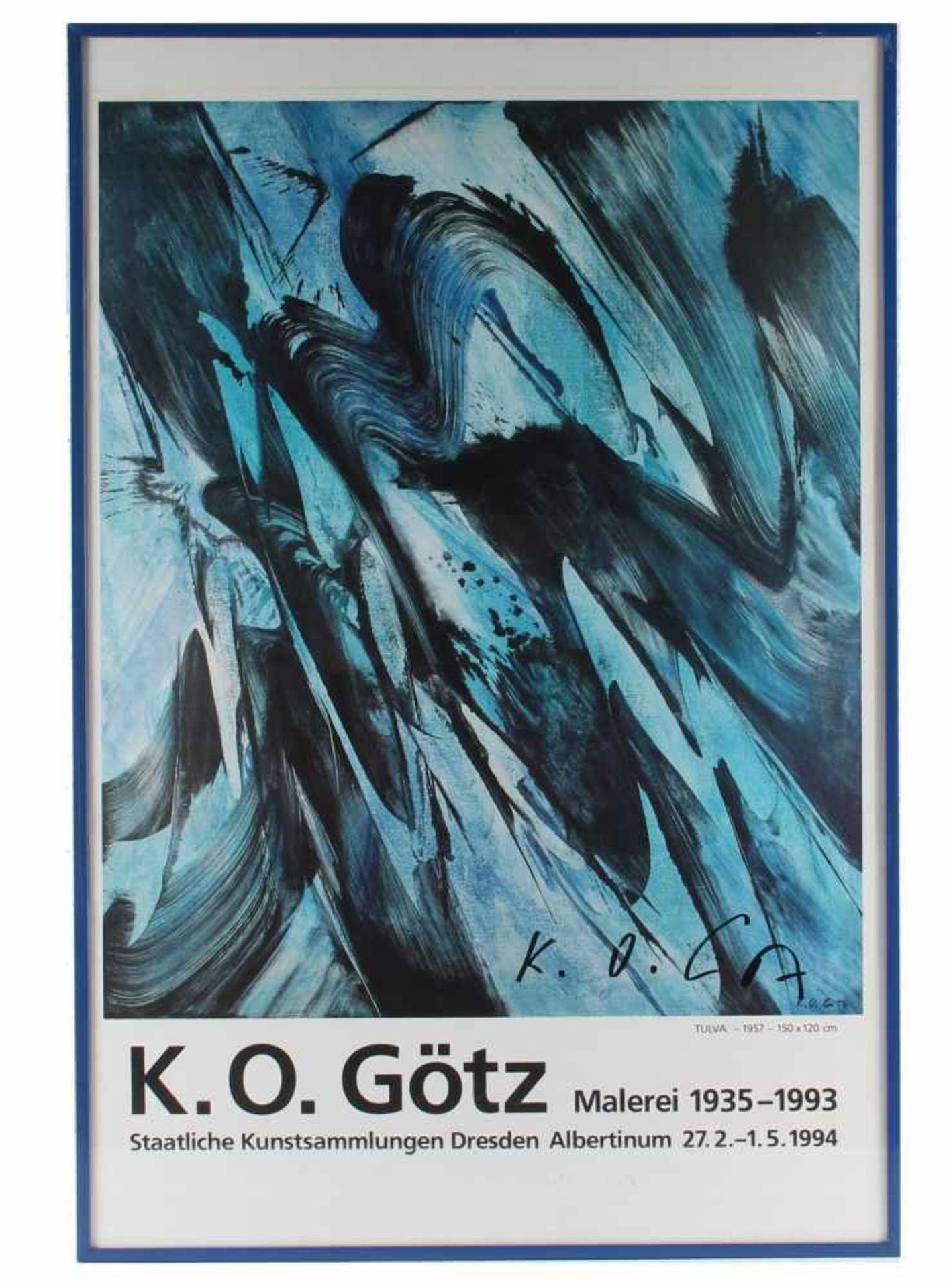 Karl Otto GÖTZ (1914-2017) signiertes Plakat zur Ausstellung der Staatlichen Kunstsammlungen Dresden
