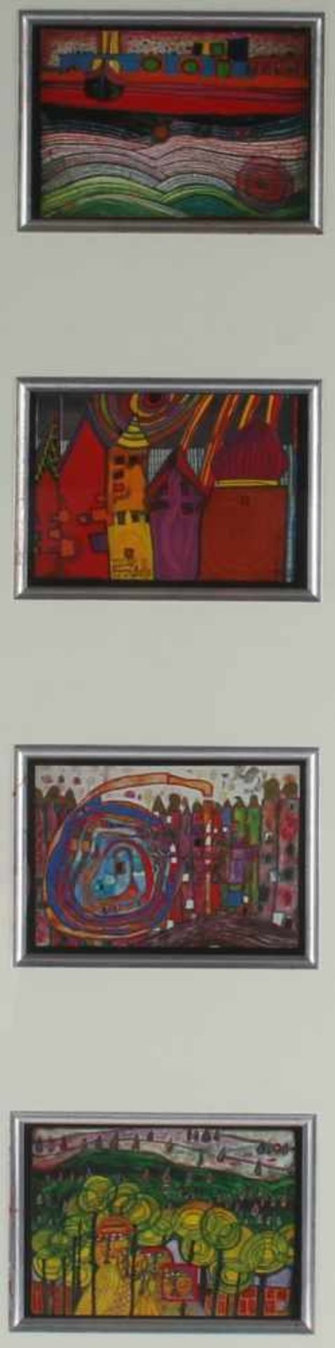 Friedensreich HUNDERTWASSER (1928-2000) - 4 Kunstkarten mit Folienprägung, alle 4 Kunstkarten - Bild 2 aus 6