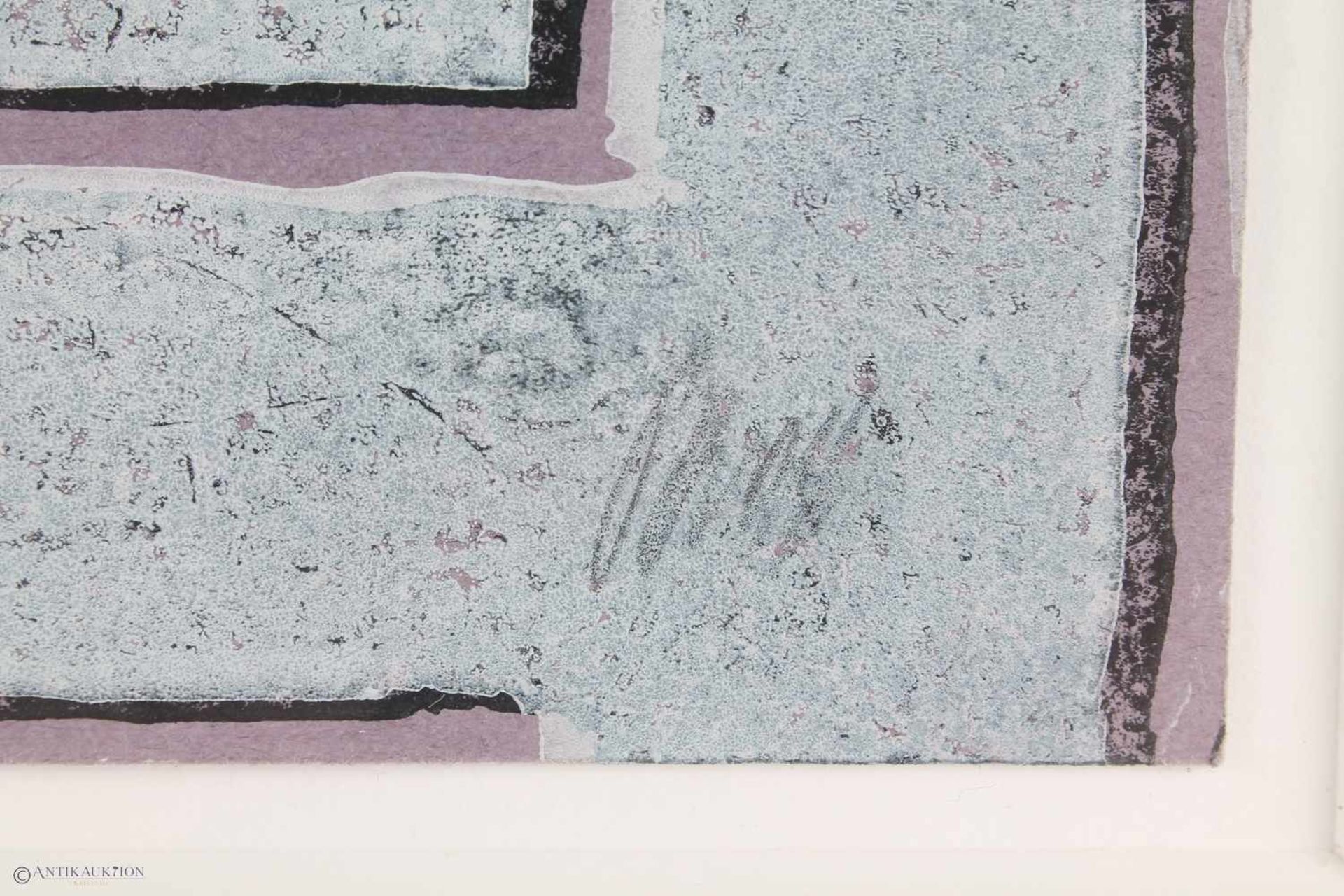 Moderne Komposition Aquarell - unleserlich signiert, Aquarell auf Papier, unten rechts unleserlich - Bild 3 aus 4