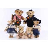 Steiff - 5 Bären / Teddybären,Höhe 31 cm und kleiner, 2 Bären mit Brummstimme, alle mit Knopf im Ohr