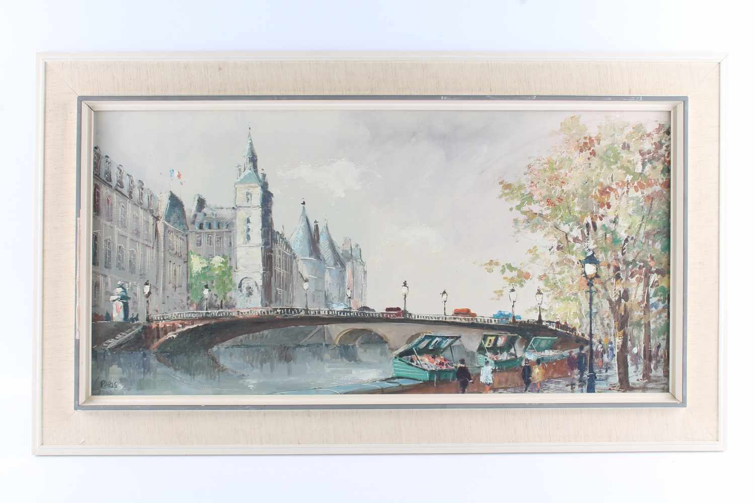 Unbekannter Maler, Ansicht der Pont au Change und der Pariser Conciergerie Palais de la Cité,Öl/ - Image 2 of 4