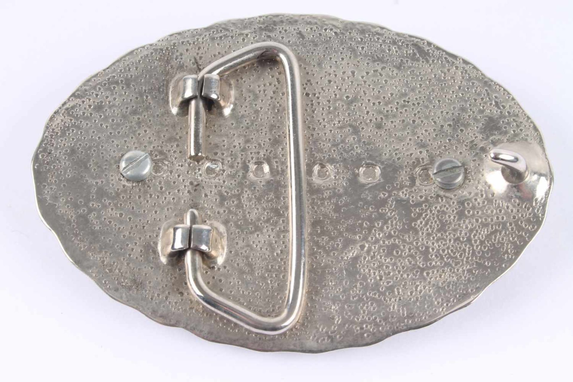 Gürtelschnalle mit 1 Dollar Silber Münze, ovale Gürtelschnalle, Metall mit One Dollar Silbermünze, H - Bild 3 aus 3