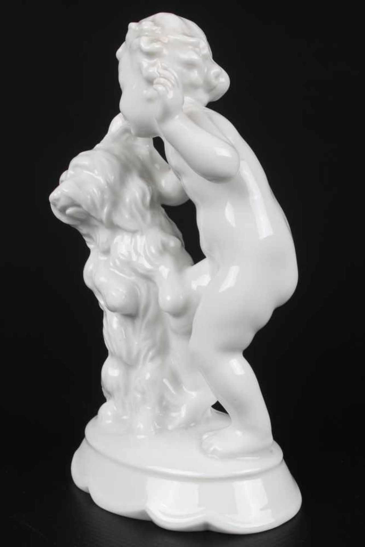 Rosenthal Art Deco Figur Putte mit Terrier, Porzellanskulptur, Entwurf von Hermann FRITZ (1873- - Bild 3 aus 6