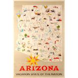 Travel Poster Arizona Vacation State USA
