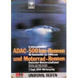 Sport Poster ADAC Nurburgring Car Race 1969 500 km