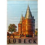 Travel Poster Lubeck Germany Holsten Gate
