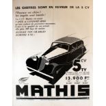 Advertising Poster Art Deco Car Mathis 5CV