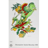 Sport Poster 1972 Munich Olympic Games Charles Lapicque