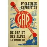 Travel Poster Art Deco Gap Ville d'Etape Route Napoleon