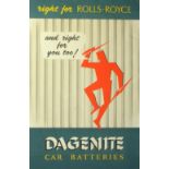 Advertising Poster Art Deco Dagenite Car Batteries Rolls Royce