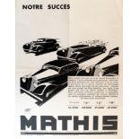 Advertising Poster Art Deco Car Mathis Four Models