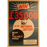Advertising Poster Malta National Lottery 1968