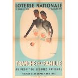 Advertising Poster Art Deco Loterie Nationale Family Lottery