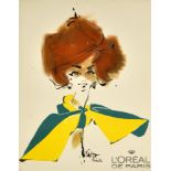 Advertising Poster Lady Fashion LOreal de Paris Scarf