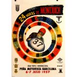 Sport Poster 24 Hours Montjuic Motorcycle Race International Grand Prix