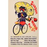 Advertising Poster The Sunday World Magazine Cycling Belle Epoque