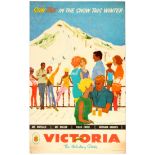 Travel Poster Ski Victoria Holiday State Australia