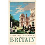 Travel Poster Britain Country Houses Gardens UK Rowland Hilder