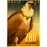Travel Poster Vulture Bird Halle Saale Zoo Germany