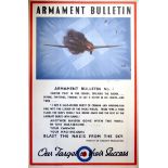 War Poster Armament Bulletin WWII UK Aircraft Nazi Luftwaffe