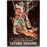 Advertising Poster Romande Lottery Hunter And Fox