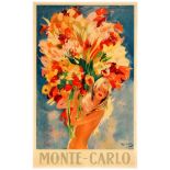 Travel Poster Monte Carlo Flower Girl Domergue