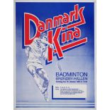 Sport Poster Denmark China Badminton Match 1980
