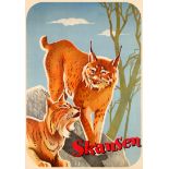 Travel Poster Skansen Stockholm Lynx Wild Cat