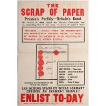 War Propaganda WWI poster Rescruitment UK The scrap of Paper Prussia