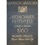Advertising Poster Munich Opera Festival 1960 Bayerische Staats Oper