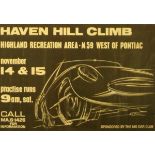 Sport Poster Haven Hill Climb Car Race USA