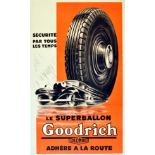 Advertising Poster Goodrich Car Tyres Art Deco