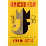 Advertising Poster Johannesburg South Africa Ballet Music Festival 1956