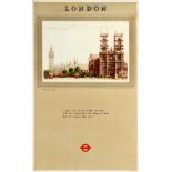 Travel Poster LT London Underground Westminster Abbey