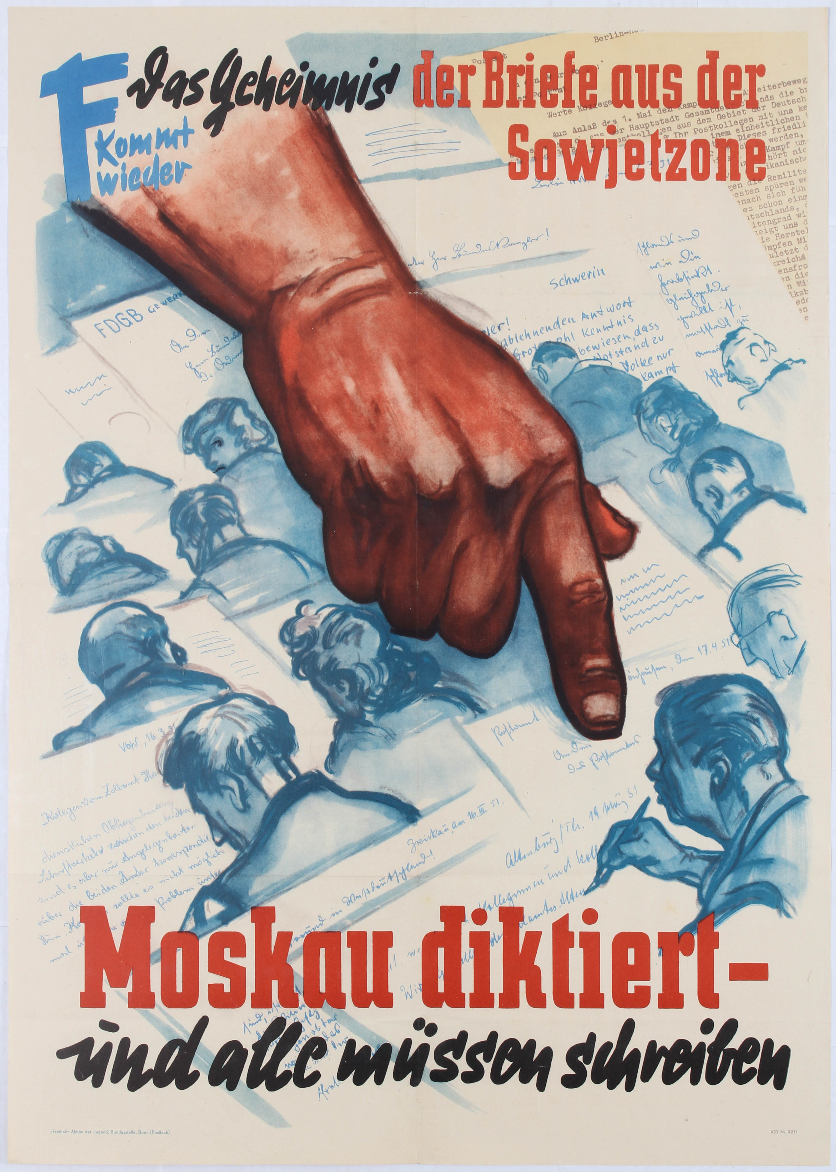 Propaganda poster Moscow Dictates USSR Cold War