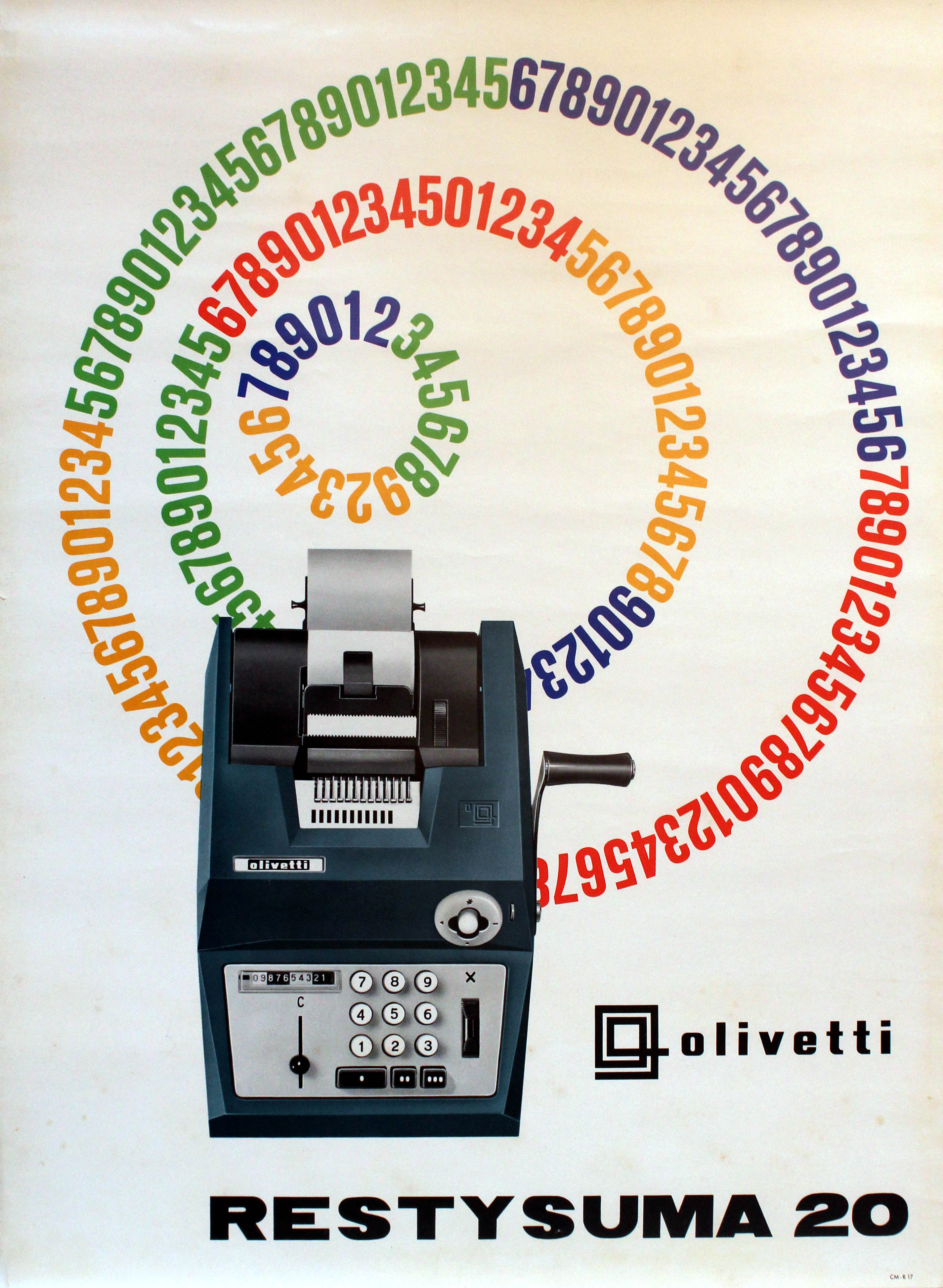 Advertising Poster Olivetti Clculator Midcentury Modern