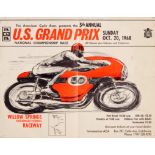 Sport Poster USA Motorcycle Grand Prix Race 1968