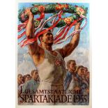 Sport Poster Spartakiada 1955 Athletics Socialist