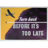 Propaganda Poster Turn Back US Air Force Pilot Safety