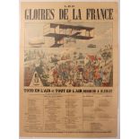 Propaganda Poster France Zeppelin Early Aviation Biplane